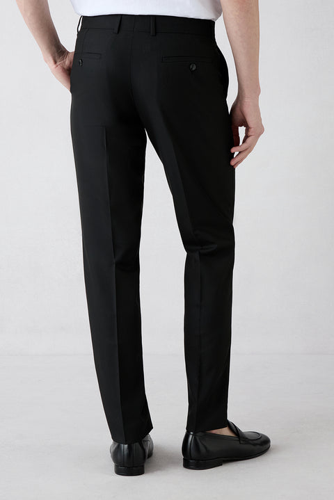 Black 4-Drop Relaxed Fit Classic Fabric Trousers