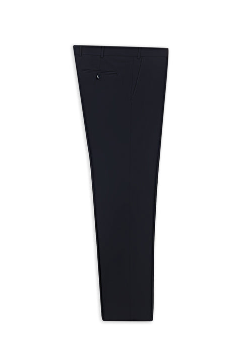 Dark Navy 4 Drop Relaxed Fit Classic Fabric Trousers