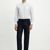 Dark Navy 6 Drop Regular Fit Standard Cut Classic Fabric Trousers