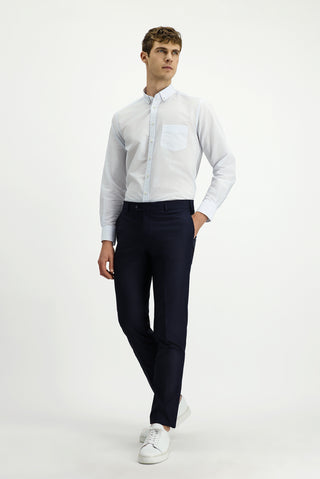  Koyu Lacivert Slim Fit Dar Kesim Klasik Kumaş Pantolon