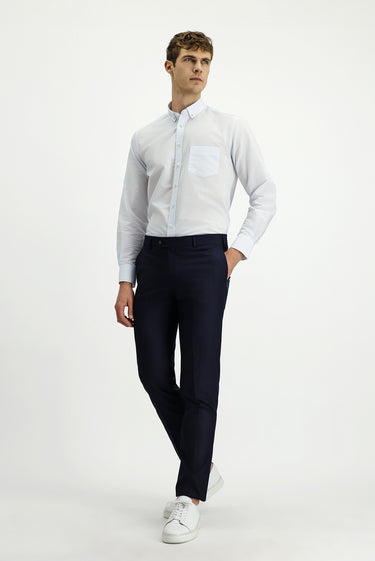  Koyu Lacivert Slim Fit Dar Kesim Klasik Kumaş Pantolon
