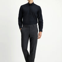 Koyu Füme Relaxed Fit Rahat Kesim Likralı Klasik Kumaş Pantolon