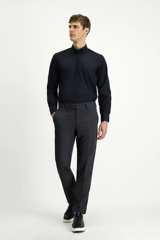  Koyu Füme Relaxed Fit Rahat Kesim Likralı Klasik Kumaş Pantolon