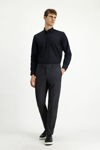  Koyu Füme Slim Fit Dar Kesim Likralı Klasik Kumaş Pantolon