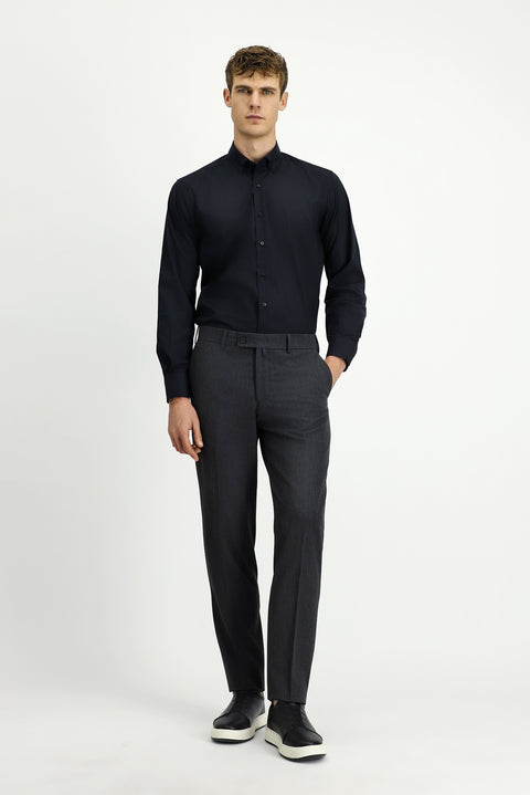 Koyu Füme 7 Drop Slim Fit Dar Kesim Likralı Klasik Kumaş Pantolon