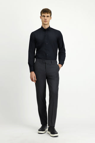  Koyu Füme 7 Drop Slim Fit Dar Kesim Likralı Klasik Kumaş Pantolon