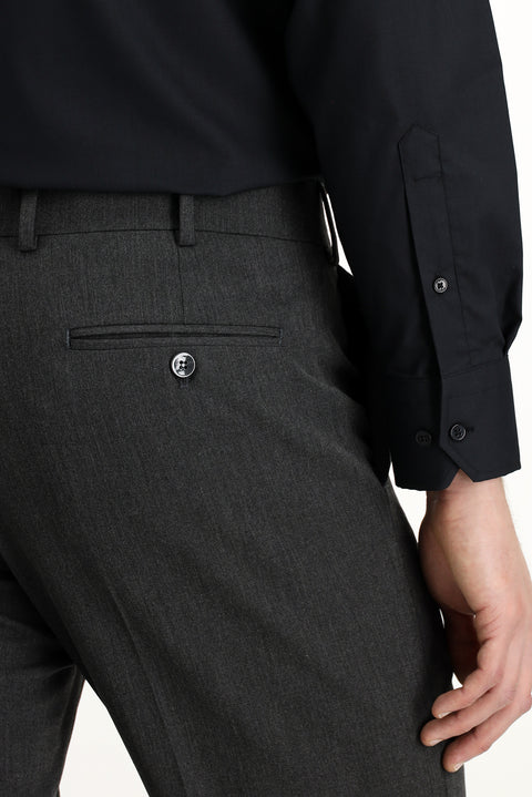 Koyu Füme 6 Drop Regular Fit Standart Kesim Likralı Klasik Kumaş Pantolon