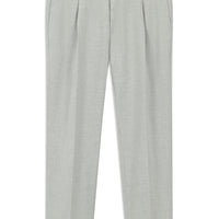Açık Gri 4 Drop Relaxed Fit Rahat Kesim Pileli Klasik Kumaş Pantolon