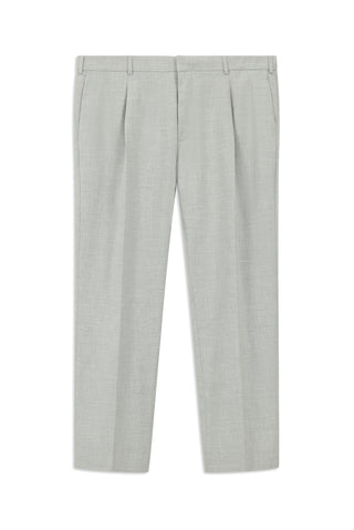  Açık Gri 4 Drop Relaxed Fit Rahat Kesim Pileli Klasik Kumaş Pantolon