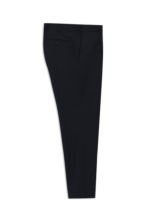 Koyu Lacivert 4 Drop Relaxed Fit Rahat Kesim Pileli Klasik Kumaş Pantolon
