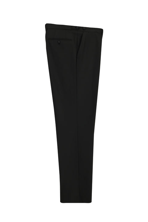 Siyah 4 Drop Relaxed Fit Rahat Kesim Klasik Kumaş Smokin Pantolon