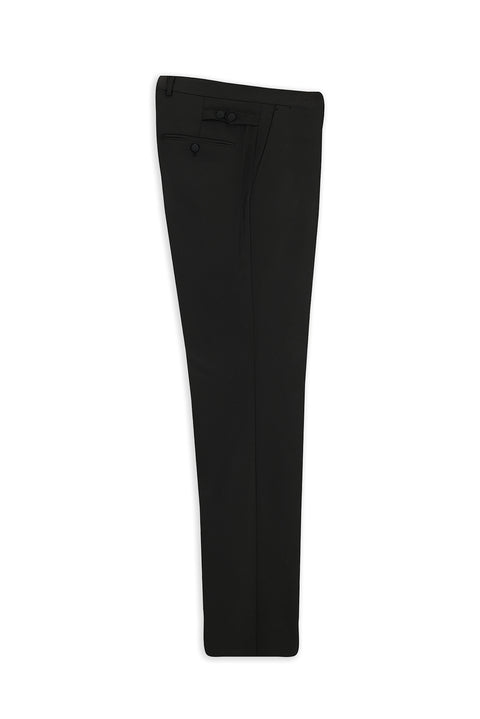 Siyah 7 Drop Slim Fit Dar Kesim Klasik Kumaş Smokin Pantolon