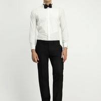 Siyah 7 Drop Slim Fit Dar Kesim Klasik Kumaş Smokin Pantolon
