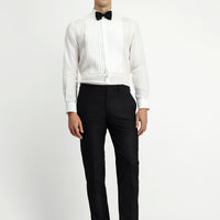 Black 6 Drop Regular Fit Standard Cut Classic Fabric Tuxedo Trousers