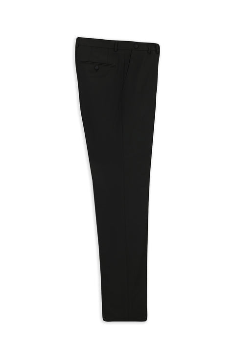 Black 6 Drop Regular Fit Standard Cut Classic Fabric Tuxedo Trousers
