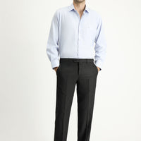 Koyu Füme Slim Fit Dar Kesim Yünlü Klasik Kumaş Pantolon