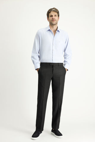  Koyu Füme 7 Drop Slim Fit Dar Kesim Yünlü Klasik Kumaş Pantolon