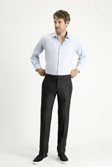  Koyu Füme Slim Fit Dar Kesim Yünlü Klasik Kumaş Pantolon