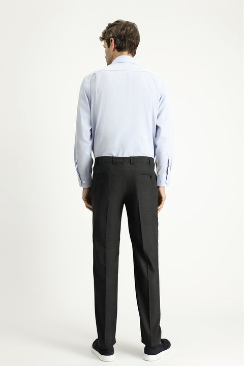 Koyu Füme 4 Drop Relaxed Fit Rahat Kesim Yünlü Klasik Kumaş Pantolon