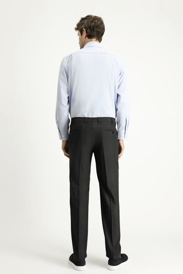 Koyu Füme Slim Fit Dar Kesim Yünlü Klasik Kumaş Pantolon