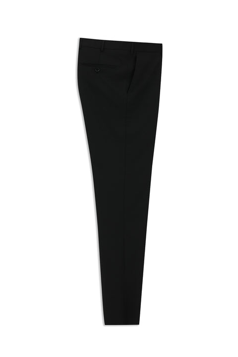 Siyah 6 Drop Regular Fit Standart Kesim Yünlü Klasik Kumaş Pantolon