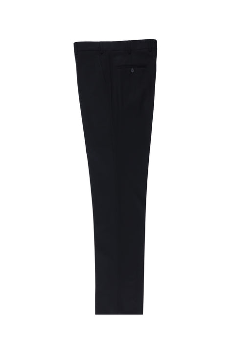 Koyu Lacivert 7 Drop Slim Fit Dar Kesim Yünlü Klasik Kumaş Pantolon