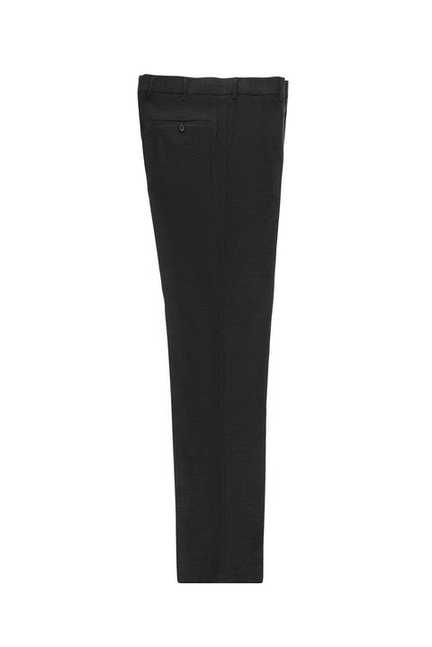 Koyu Antrasit 7 Drop Slim Fit Dar Kesim Yünlü Klasik Kumaş Pantolon