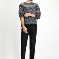 Black 6 Drop Regular Fit Standard Cut Classic Fabric Wool Trousers