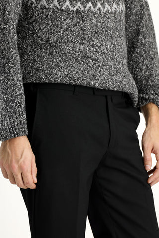  Siyah 7 Drop Slim Fit Dar Kesim Yünlü Klasik Kumaş Pantolon