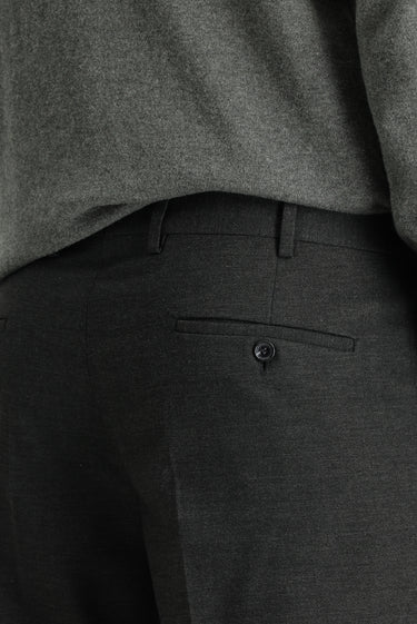 Koyu Füme Slim Fit Dar Kesim Yünlü Klasik Kumaş Pantolon