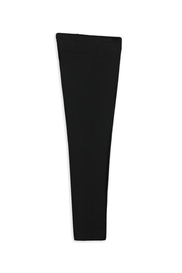 Siyah Regular Fit Yünlü Klasik Kumaş Pantolon