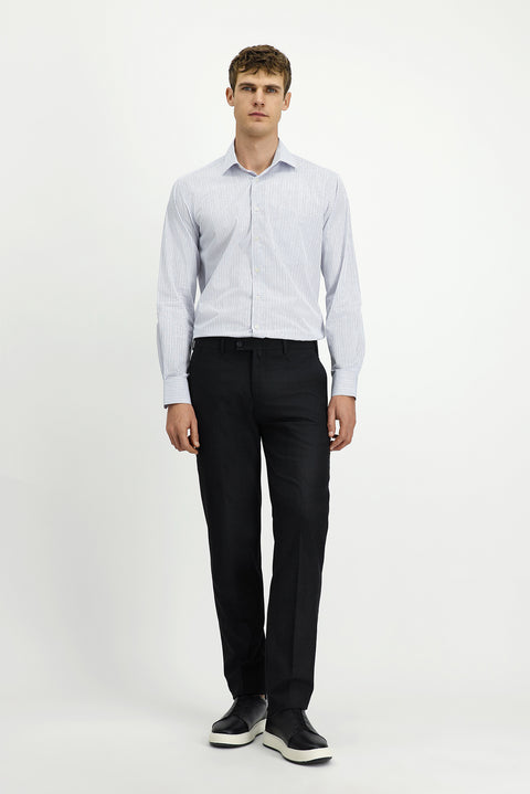 Koyu Füme 7 Drop Slim Fit Dar Kesim Yünlü Klasik Kumaş Pantolon