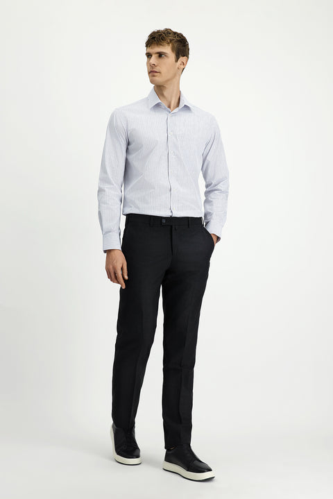 Koyu Füme 7 Drop Slim Fit Dar Kesim Yünlü Klasik Kumaş Pantolon