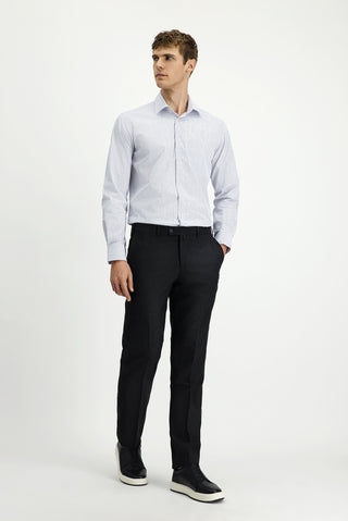  Koyu Füme Relaxed Fit Rahat Kesim Yünlü Klasik Kumaş Pantolon