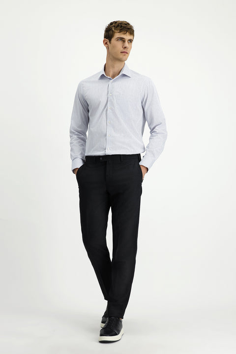 Koyu Füme 4 Drop Relaxed Fit Rahat Kesim Yünlü Klasik Kumaş Pantolon