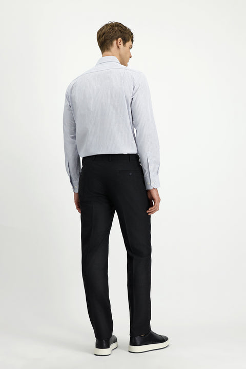 Koyu Füme 4 Drop Relaxed Fit Rahat Kesim Yünlü Klasik Kumaş Pantolon