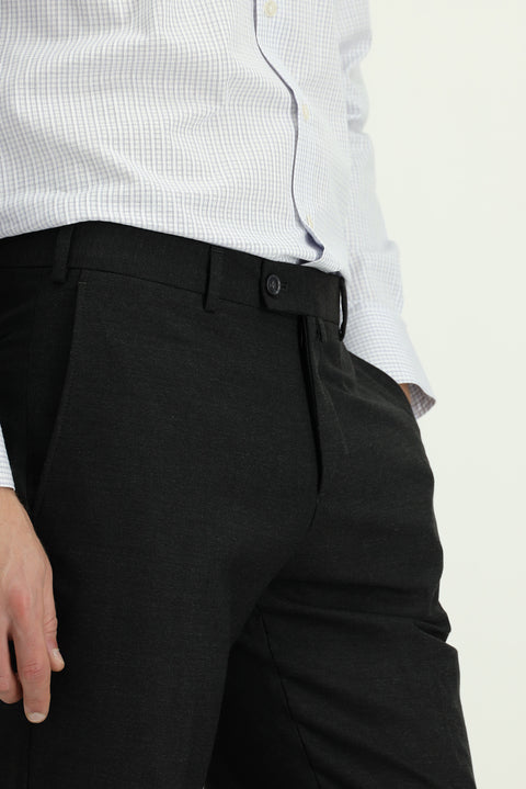 Koyu Füme 7 Drop Slim Fit Dar Kesim Yünlü Klasik Kumaş Pantolon