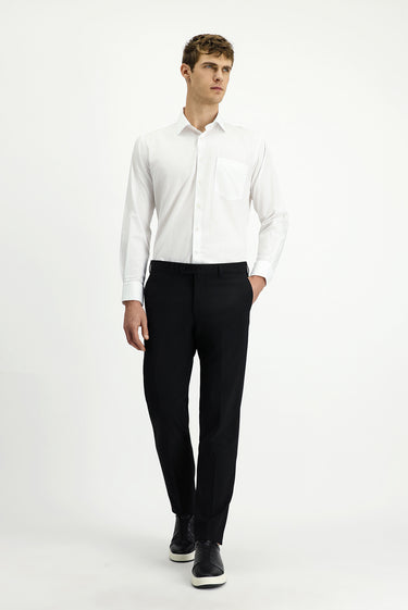  Siyah Slim Fit Dar Kesim Yünlü Klasik Kumaş Pantolon