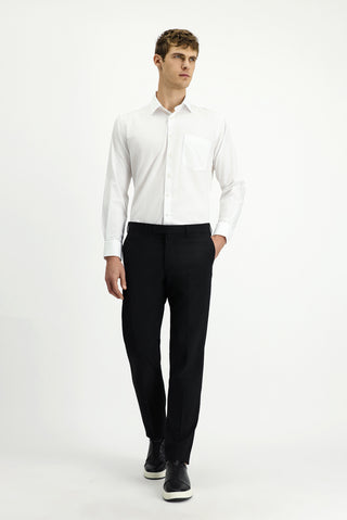  Siyah 7 Drop Slim Fit Dar Kesim Yünlü Klasik Kumaş Pantolon