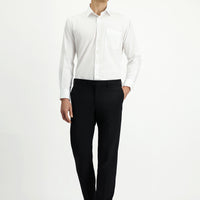 Siyah 4 Drop Relaxed Fit Rahat Kesim Yünlü Klasik Kumaş Pantolon