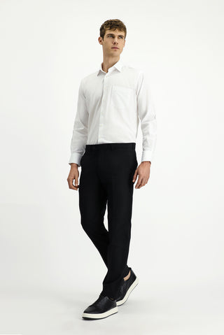  Siyah Slim Fit Dar Kesim Yünlü Klasik Kumaş Pantolon