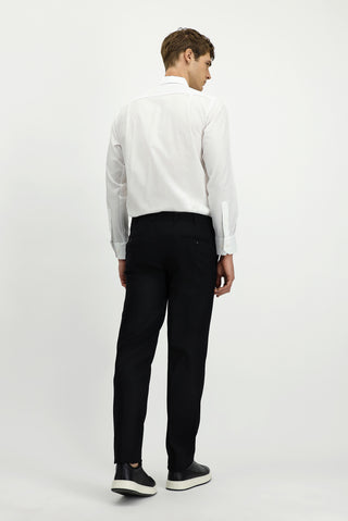  Siyah Slim Fit Dar Kesim Yünlü Klasik Kumaş Pantolon