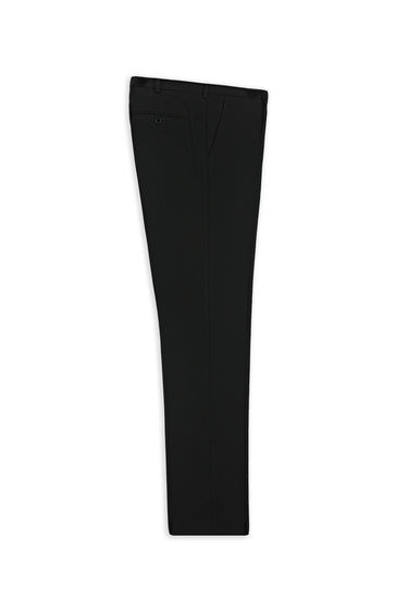 Siyah Slim Fit Dar Kesim Yünlü Klasik Kumaş Pantolon