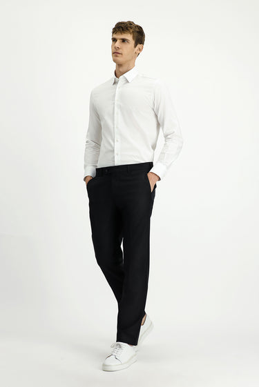  Siyah Slim Fit Dar Kesim Yünlü Klasik Kumaş Pantolon