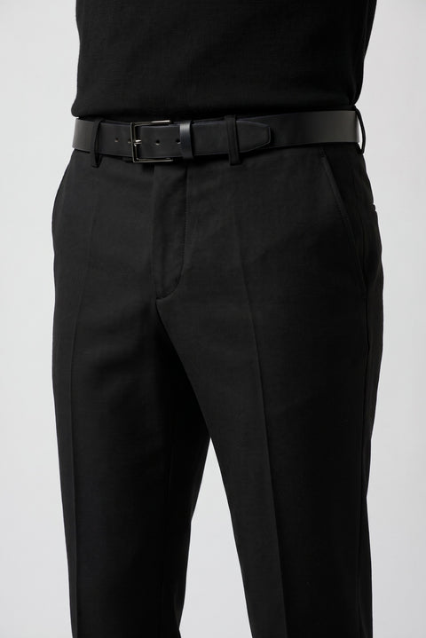 Dark Gray 7 Drop Slim Fit Narrow Cut Classic Wool Fabric Trousers