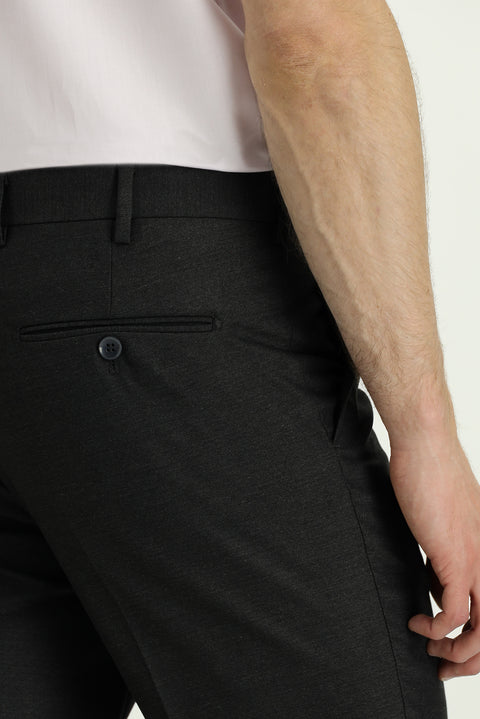 Koyu Füme 4 Drop Relaxed Fit Rahat Kesim Yünlü Klasik Kumaş Pantolon