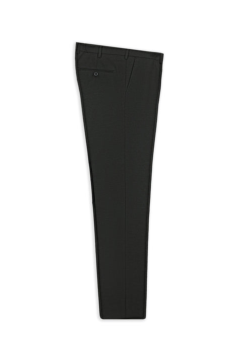 Koyu Füme 7 Drop Slim Fit Dar Kesim Yünlü Klasik Kumaş Pantolon