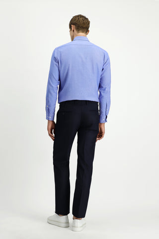  Koyu Lacivert 6 Drop Regular Fit Standart Kesim Yünlü Klasik Kumaş Pantolon
