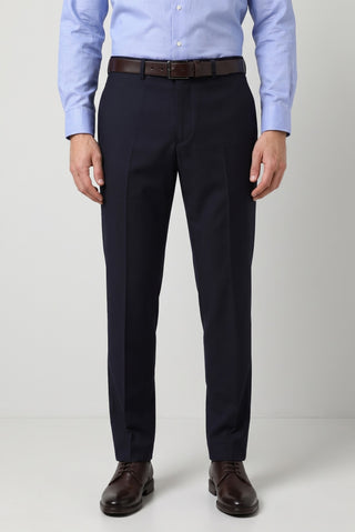  Koyu Lacivert 4 Drop Relaxed Fit Rahat Kesim Yünlü Klasik Kumaş Pantolon