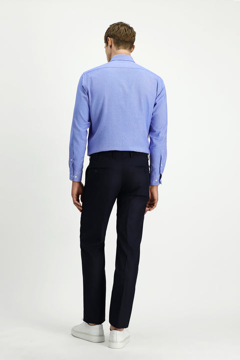 Koyu Lacivert 6 Drop Regular Fit Standart Kesim Yünlü Klasik Kumaş Pantolon